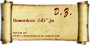 Domonkos Zója névjegykártya